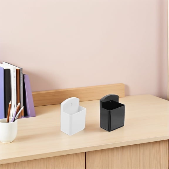 LITINKIMI 2pcs Wall Mounted Remote Control Holder Abs White Storage Box