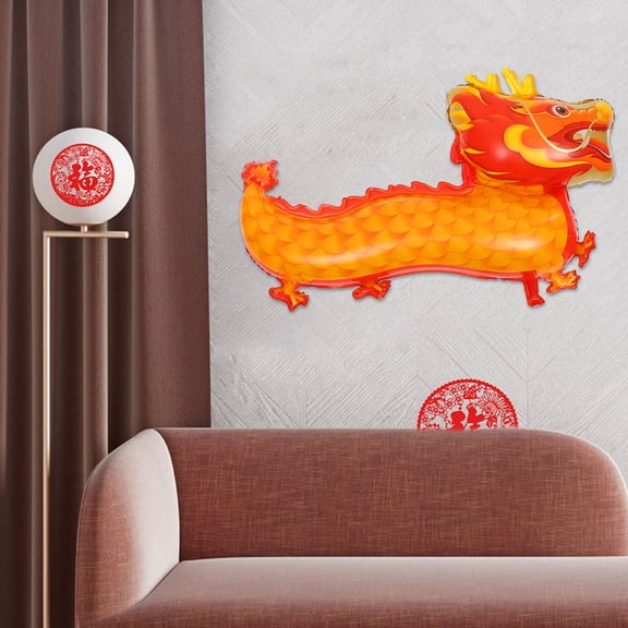 LITINKIMI 2Pcs Orange Chinese Dragon Balloons for New Year Party Decoration Spring Festival Balloon