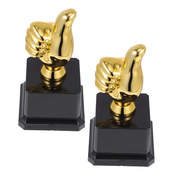 LITINKIMI 2-Pack Plastic Thumb Trophy Award Model for Basketball & Cheerleading Competition Winner Decoration