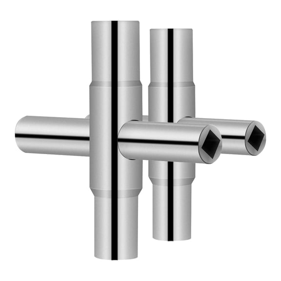 LITINKIMI 2Pcs Plated Silver Multi Use 4 Way Sillcock Wrench Universal Utility Key for Electric Water Gas Meter and Cupboard