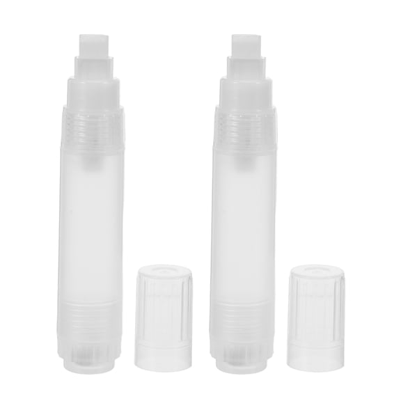 LITINKIMI 2Pcs Refillable Paint Pens Transparent Empty Acrylic Markers with Flat Tip for Wood Metal Plastic Craft Use