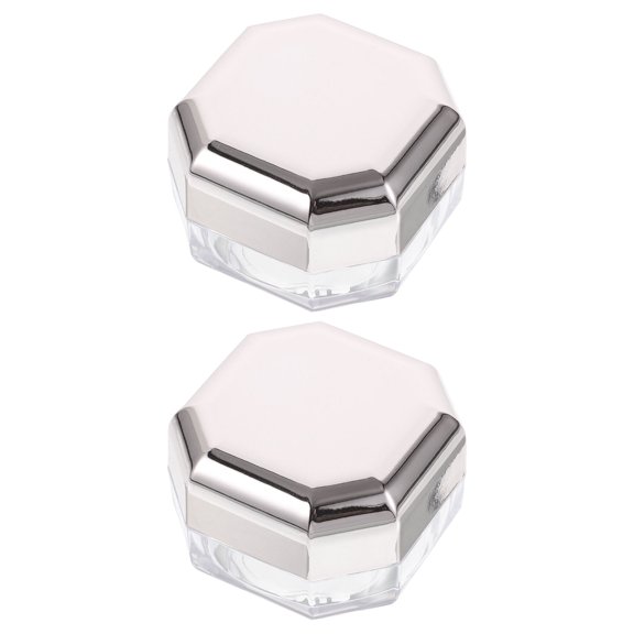 LITINKIMI 2Pcs Rose Plated Gold Empty Powder Containers with Puff Compact Portable Refillable Plastic Makeup Cases for Travel
