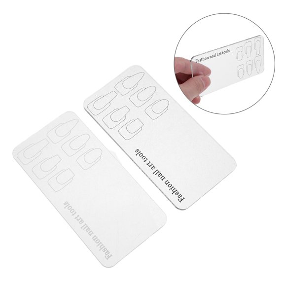 LITINKIMI 2Pcs Salon Nail Art Practice Board Acrylic Gel Color Mixing Palette with Template Guide