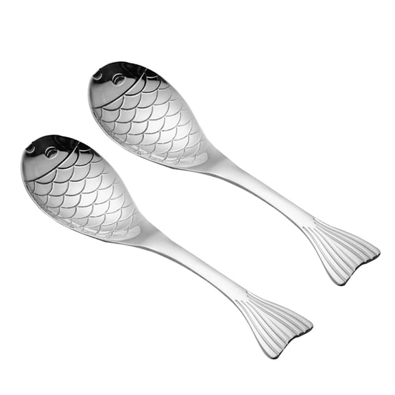 LITINKIMI Stainless Steel Fish-Shaped Spoons Set - Stylish and Kitchen Tableware for Everyday Use