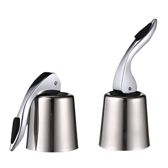 LITINKIMI Bottle Capper Wine Bottle Stoppers Stainless Steel Silver 2PCS