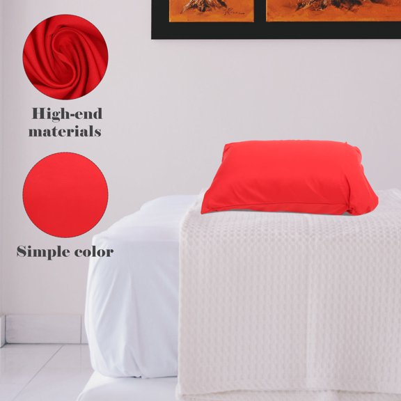 LITINKIMI 2Pcs Thick Red Pillow Cases Polyester Pillow Covers Protective and Stylish for Bedroom