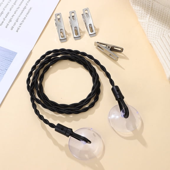 LITINKIMI 2Pcs Travel Clothesline with Suction Cups and Clips Suitable for Bathtubs Rvs and Camping