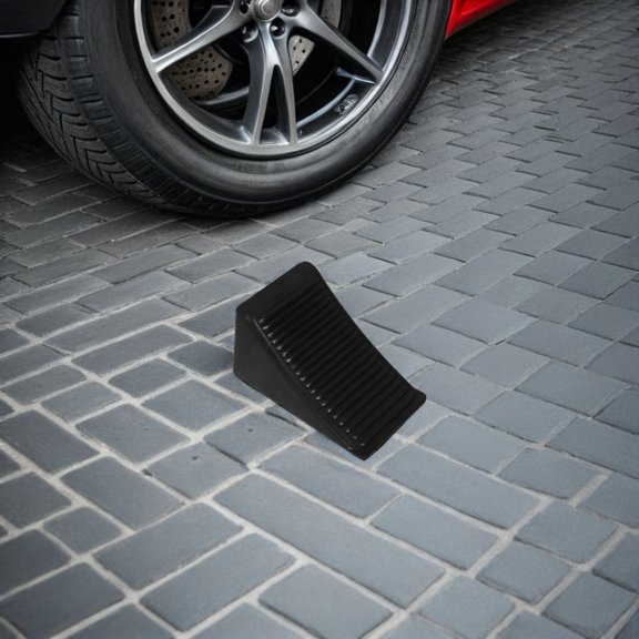 LITINKIMI 2Pcs Universal Black Rubber Tire Blocks for Car Wheel Anti Skid and Stable Parking