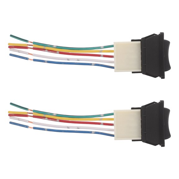 LITINKIMI 2Pcs Universal Car Window Switch with Wiring Harness Power Window Lift Rocker Control