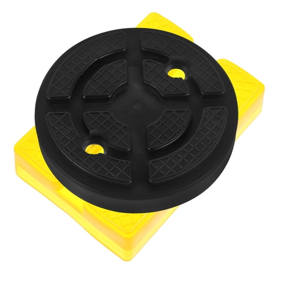 LITINKIMI 2-Pack Universal Rubber Jack Pads for Floor Jack with High Friction Yellow Lift Blocks for Vehicle Maintenance