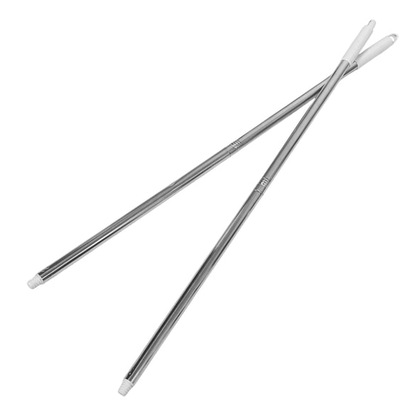 LITINKIMI Universal Stainless Steel Mop Handle, Plated Silver, Anti-Slip, Easy Assembly, for Home, 2Pcs