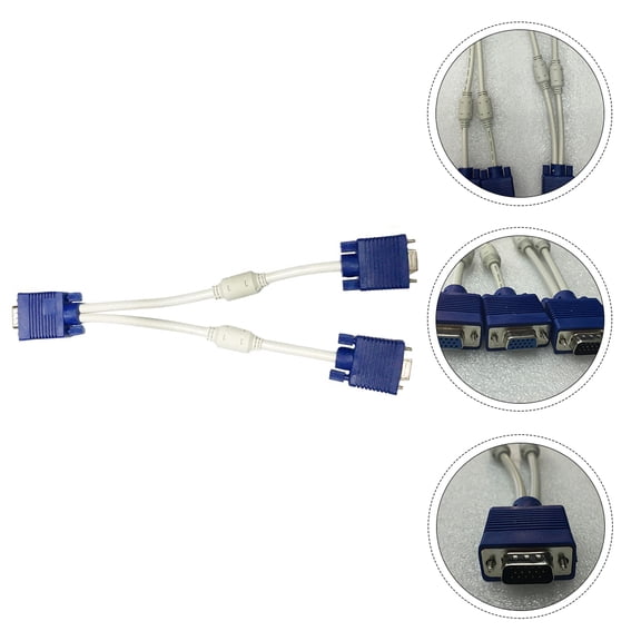 LITINKIMI 2pcs Vga Splitter Adapter Cable 1 to 2 Male to Dual Female 0.