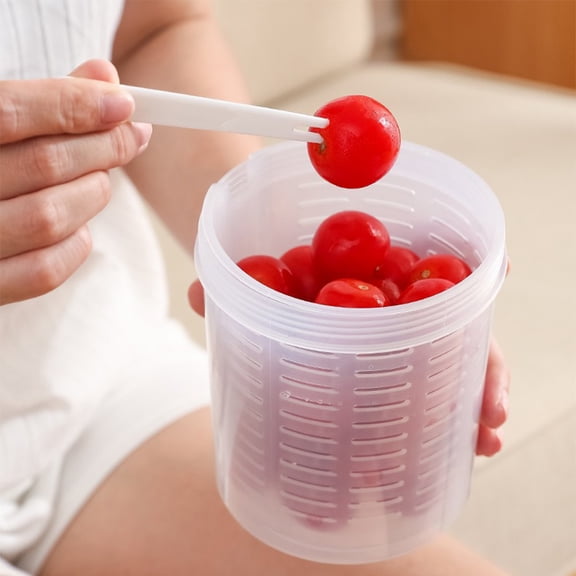 LITINKIMI 2Pcs Transparent Fridge Fruit Container Multiuse Storage Organizer