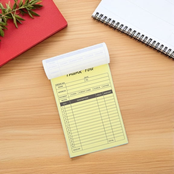 LITINKIMI 2Pcs White Order Form Pad with Carbon Copy for Restaurant and Retail Invoice Record Keeping