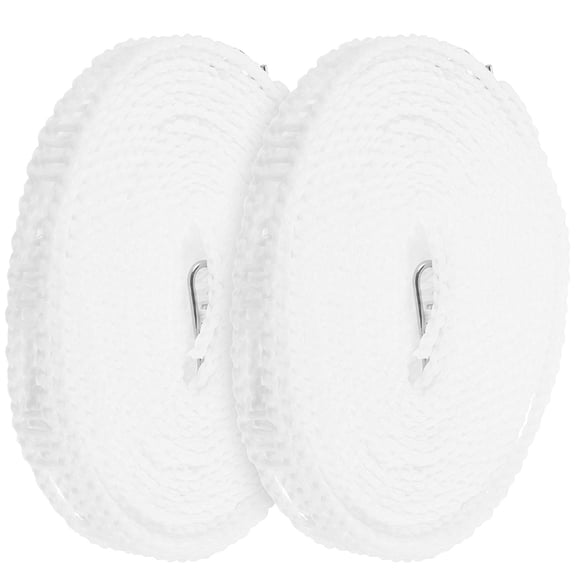 LITINKIMI Windproof Outdoor Clothesline Rope Set, White PE with Stainless Steel, Drying Line, 2 Pieces