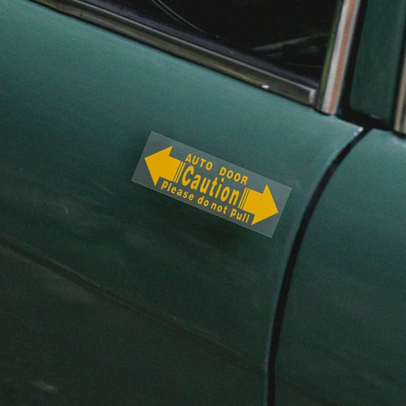 LITINKIMI 2Pcs Yellow Car Door Open Warning Stickers Adhesive Safety Caution Decals for Automatic Doors