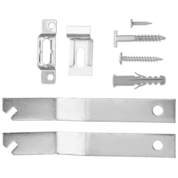 LITINKIMI 2Sets Durable Plated Silver Picture Hanging Hardware Kit Anti Theft Lock for Wall Frames