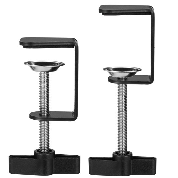 LITINKIMI 2-Pack Heavy Duty Black C Clamps, Adjustable Desk and Woodworking Mounting Screw Clamps for Tables, Work 0.39" to 2" Range