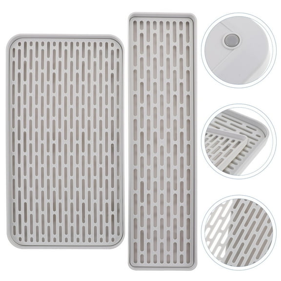 LITINKIMI 2pcs Draining Tray White PP Double-layer Design for Kitchen Use and Tableware