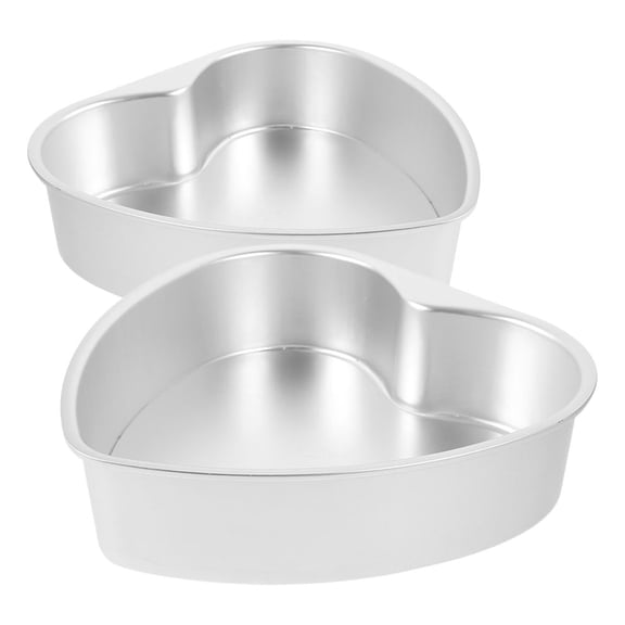 LITINKIMI Heart Pan for Cake Aluminum Silver Set