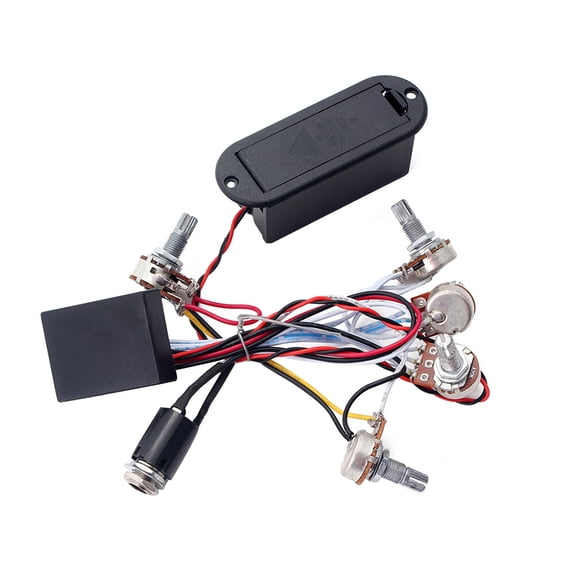 LITINKIMI 3 Band Equalizer Bass Guitar Eq Preamp Circuit with Volume and Tone Control Black