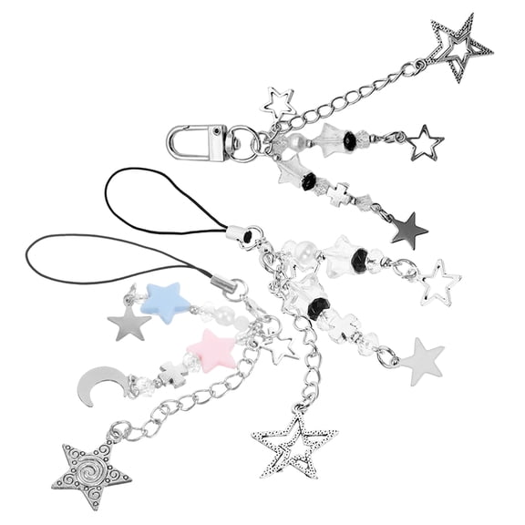 LITINKIMI 3-Pack Star Phone Charms with Keychain Pendant for Mobile Phones, Stylish and Accessories