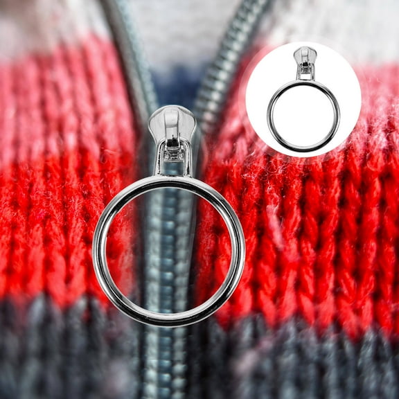 LITINKIMI 3Pcs Removable Zipper Head Replacement Kit for Diy Zippers Heads Clothing Down Jackets Silver Circle