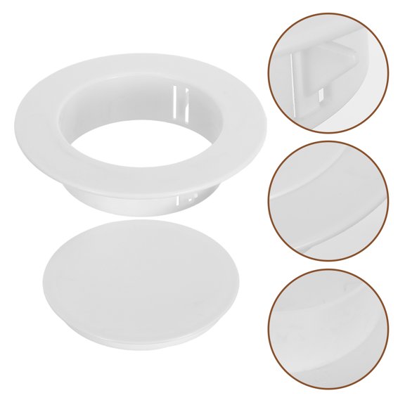 LITINKIMI 3Pcs Round Air Conditioning Wall Hole Cover White Plastic Dust Resistant Cap