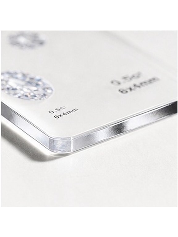 3Pcs Transparent Size and Shape Measuring Chart for Round Princess and Bridal Jewelry