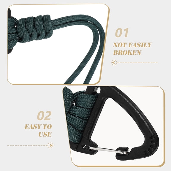 LITINKIMI 3Pcs Versatile Carabiner Lanyard Black Braided Strong Durable Hook for Keys Phones and Accessories