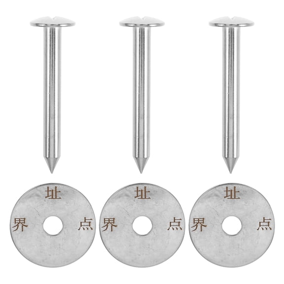 LITINKIMI 3 Sets Stainless Steel Ground Survey Stake Low Profile Marker Nails