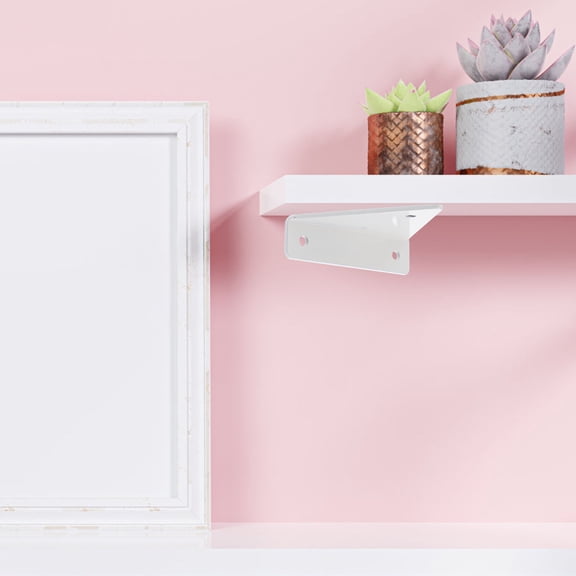 LITINKIMI 4Sets White Metal Wall Shelf Brackets Heavy Duty Floating Shelf Supports