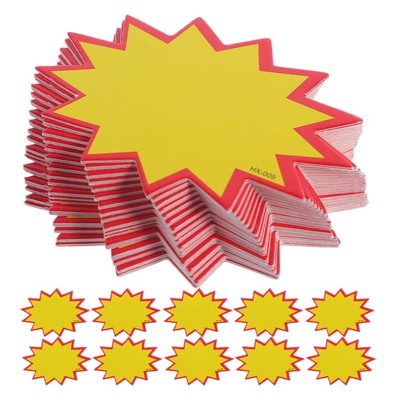 LITINKIMI 400Pcs Reusable Writable Yellow Sale Labels for Retail Stores Burst Design Pricing Tags