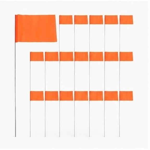 LITINKIMI Steel Wire Orange Yard Marking Flags for Landscaping Projects 40Pcs