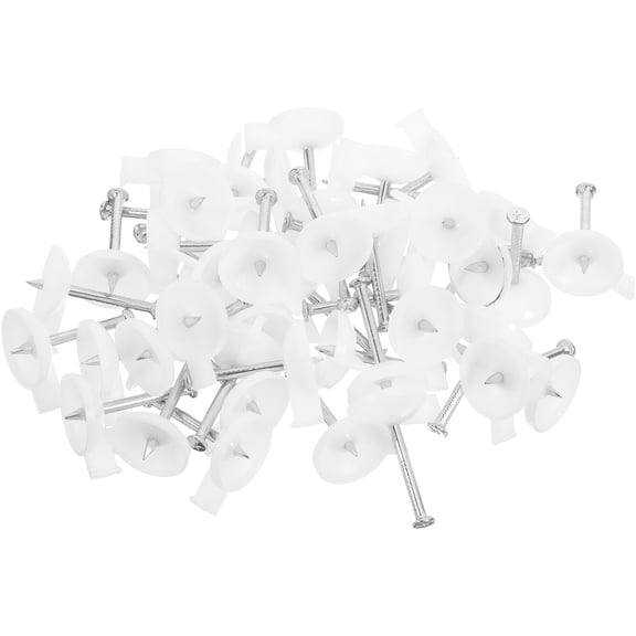 LITINKIMI 45Pcs Multi Cable Staple White Nails for Wall Fabric and Curtain Fixing