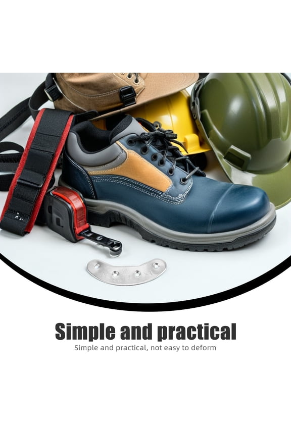 4 Pairs Iron Sole Heel Plates for Boot Repair, Shoe Repair Accessories, Heavy-Duty Heel Tips