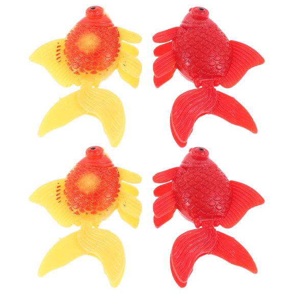 LITINKIMI 4Pcs Assorted Color Floating Plastic Fish Realistic Aquarium Decoration for Home Office Display
