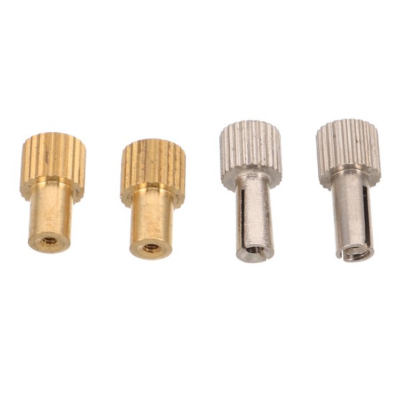 LITINKIMI 4Pcs Bedside Alarm Clock Plated Silver Knurled Metal Knobs for Quiet Clock Stem Replacement