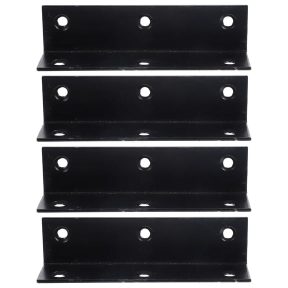 LITINKIMI 4Pcs Black Shelf Brackets L Shape Angle Iron Brackets for Secure Furniture Mounting