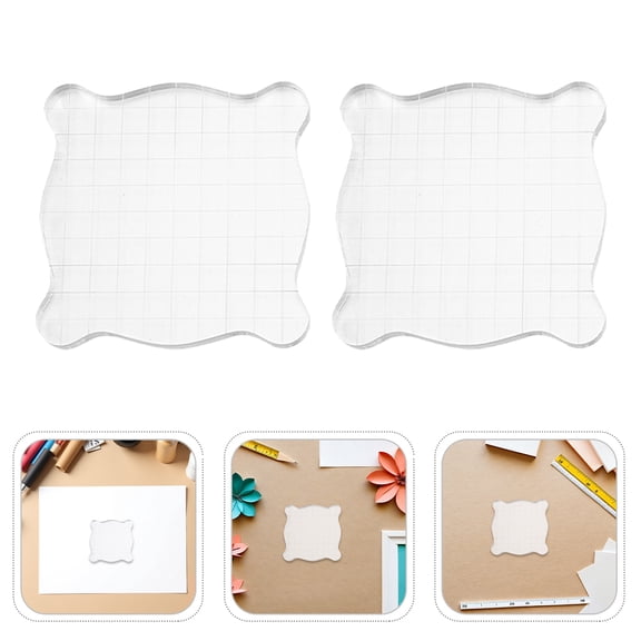 LITINKIMI Acrylic Stamping Blocks Transparent Design for Card Making 4Pcs