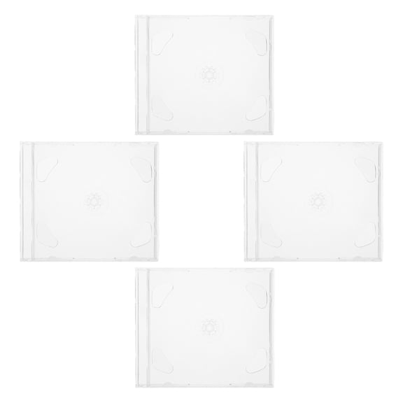 LITINKIMI 4Pcs Clear Disc Storage Box Organizer for Cds Dvds and Space Saving