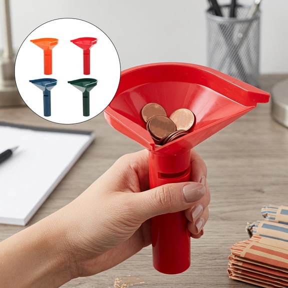LITINKIMI 4Pcs Coin Sorting Tubes with Plastic Funnels for Accurate Dimes Nickels Quarters Pennies Home Use