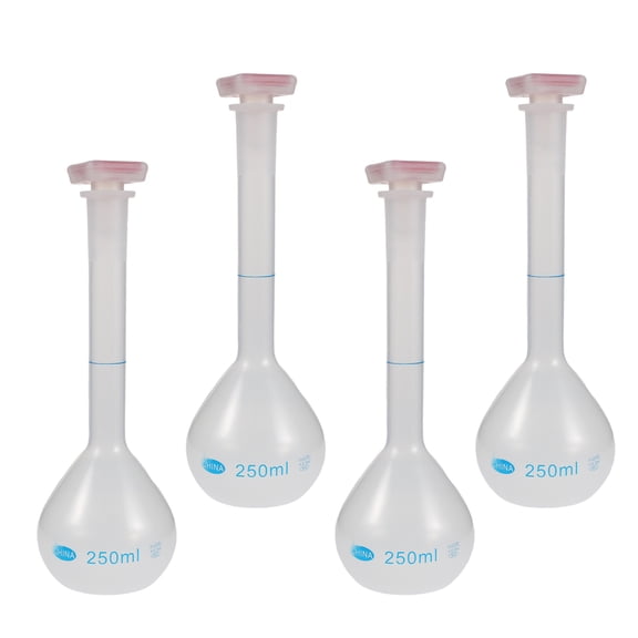 LITINKIMI 4Pcs Durable Plastic Volumetric Flask for Titration and Industrial Chemistry Applications