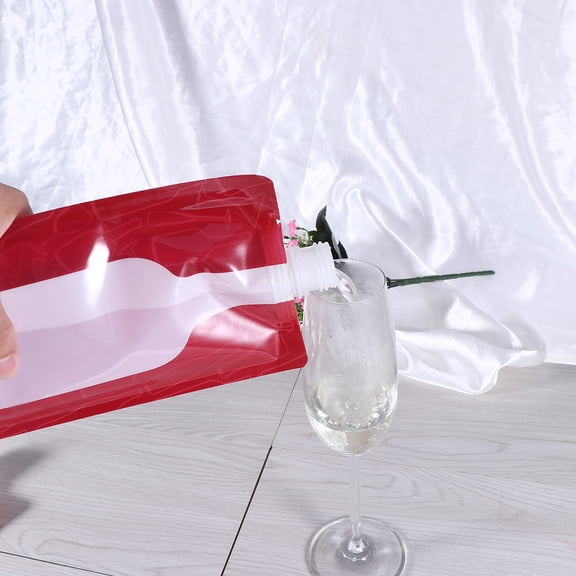 LITINKIMI 4Pcs Flexible Plastic Wine Bag Flask Leak Proof Wine Storage Bag for Camping Travel