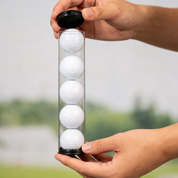 LITINKIMI 4Pcs Golf Ball Collection Display Tubes Transparent Storage Case with Antirolling Feature