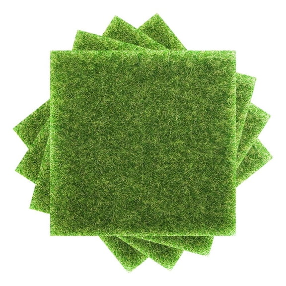 LITINKIMI Fake Turf Green PVC Fabric Easy Installation Home Office 4Pcs