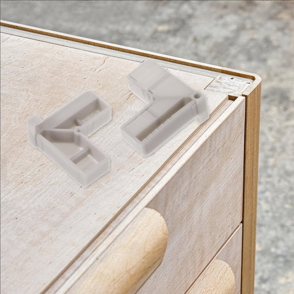 LITINKIMI 4Pcs Grey Plastic Corner Braces for Cabinets Stable Furniture Corner Connector Support
