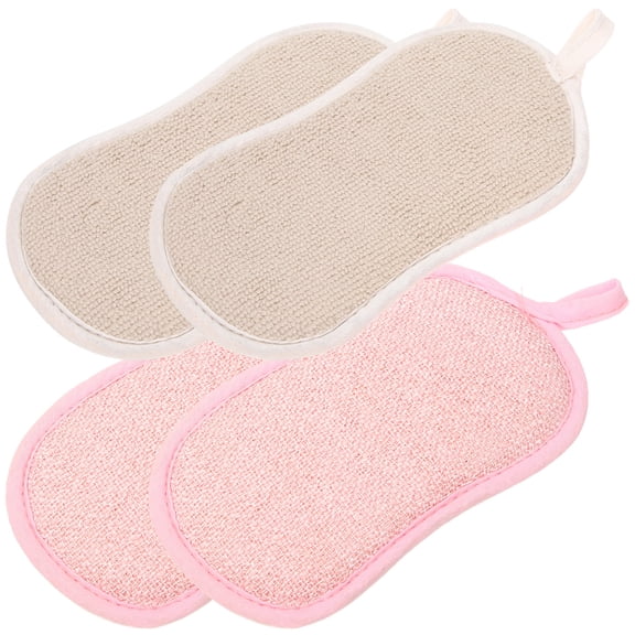 LITINKIMI 4-Pack Kitchen Dish Scrubbers with Hanging Hole, Sponges for Pots, Pans, and Dishes, Assorted Colors
