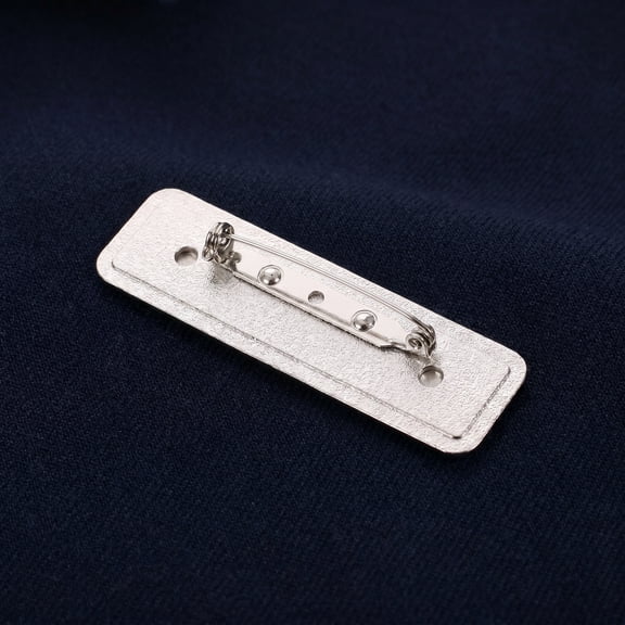 LITINKIMI 4Pcs Plated Silver Sublimation Blank Id Badges Alloy Metal with Pin Back for Work Use