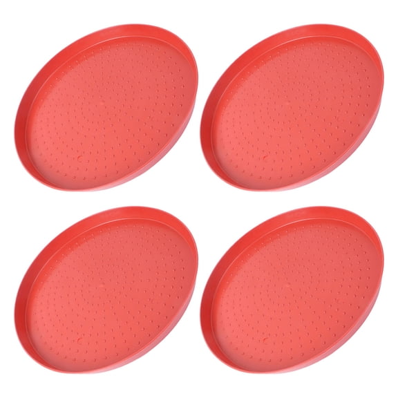 LITINKIMI 4Pcs Round Chicken Starter Plate Set Plastic Container for Poultry Farmers